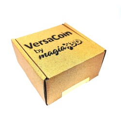 Detail of the packaging of the 3D Magia Versacoin coin charger